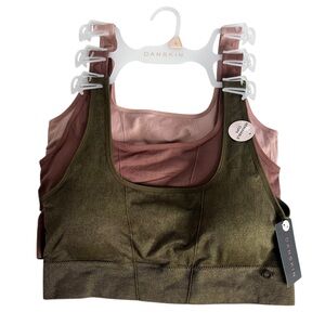 DANSKIN Women’s Bras Sz Large Lot/3 Pullover Removable Pads Multi Colors